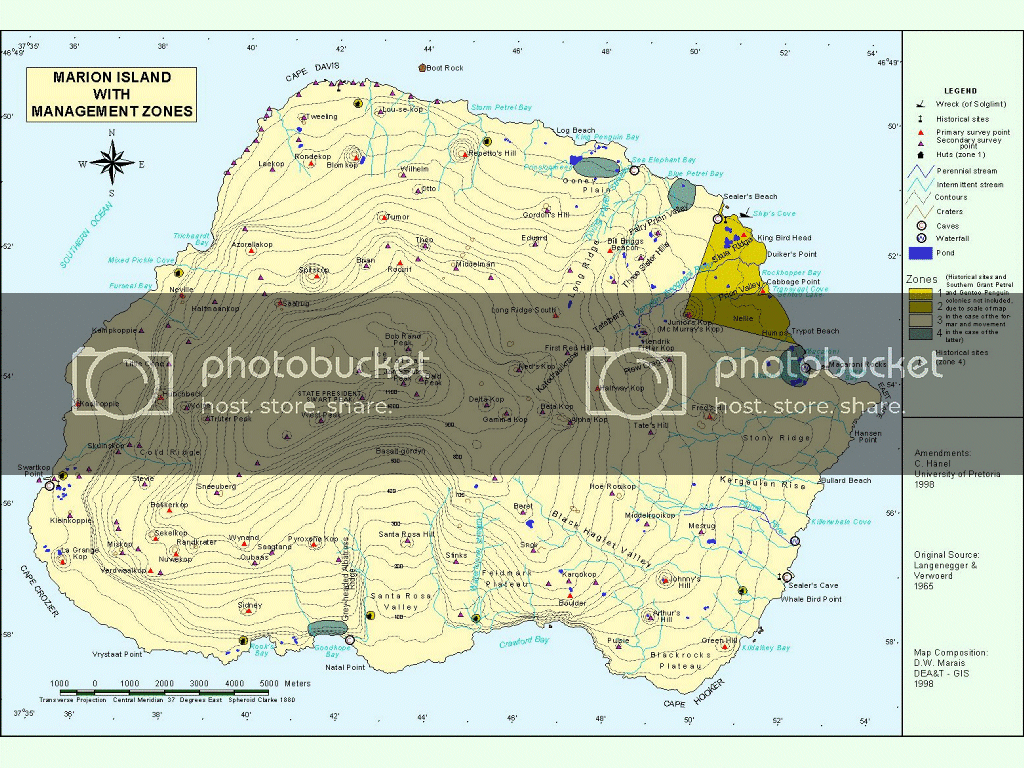 Marion Island contour map