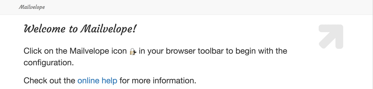 Mailvelope successful install page