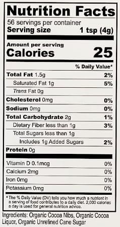 2 Anthony's Organic Sweetened Cocoa Cacao Nibs, 8 ounce, Gluten Free, Non-GMO, Non-Irradiated, Sweetened with Cane Sugar