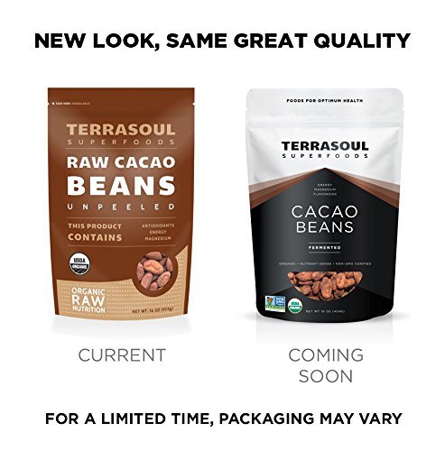 4 Terrasoul Superfoods Raw Organic Criollo Cacao Beans, 16 Oz, Raw Chocolate Goodness for Baking, Snacking, and Homemade Chocolate Creations