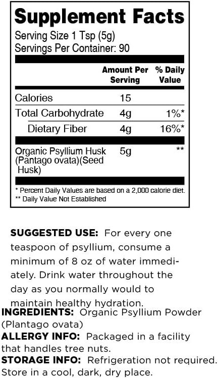 2 Terrasoul Superfoods Organic Psyllium Husk Powder, 1 Lb - Superfine Texture | High Purity | Keto Baking