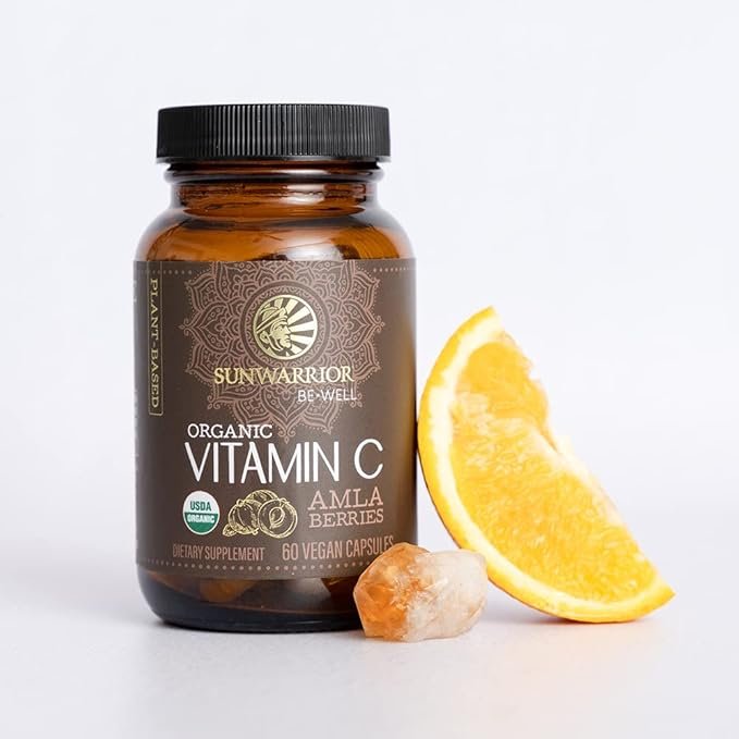 4 Sunwarrior Organic Vitamin C | Vitamin Supplement for Natural Vitamin C Sugar Free | Vitamin C Capsule 60ct (30 Servings) Be Well Line