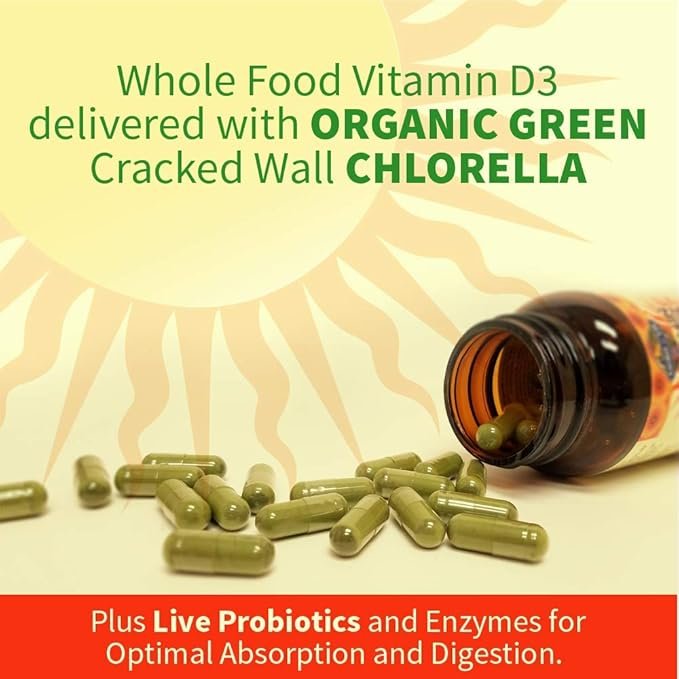 3 Garden of Life Vitamin D, Vitamin Code Raw D3, Vitamin D 2,000 IU, Raw Whole Food Vitamin D Supplements with Chlorella, Fruit, Veggies & Probiotics for Bone & Immune Health, 60 Vegetarian Capsules