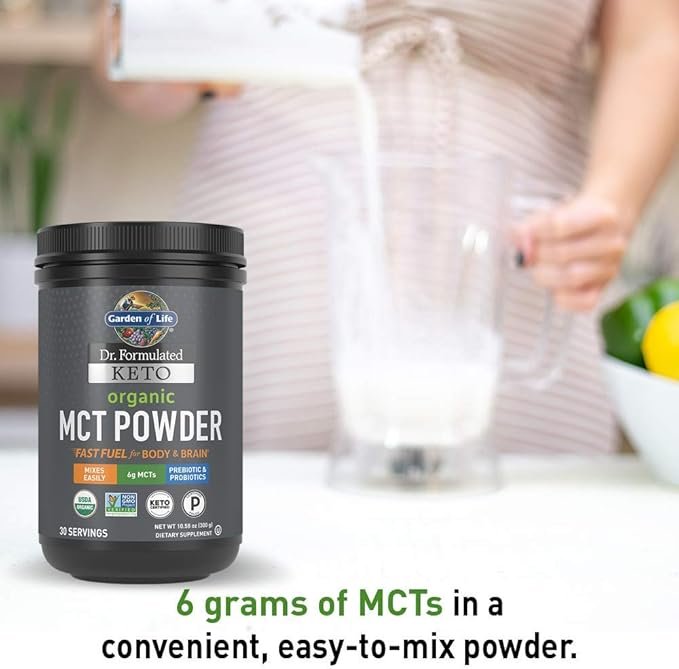 2 Garden of Life Dr. Formulated Keto Organic MCT Powder - 30 Servings, 6g MCTs from Coconuts Plus Prebiotic Fiber & Probiotics, Certified Organic, Non-GMO, Vegan, Gluten Free, Ketogenic & Paleo