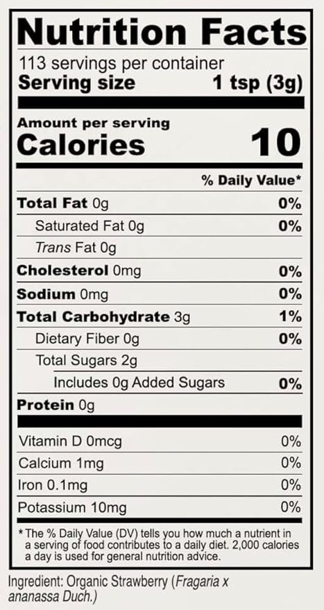 2 Anthony's Organic Strawberry Powder, 12 oz, Freeze Dried, Gluten Free, No Sugar Added, Non GMO