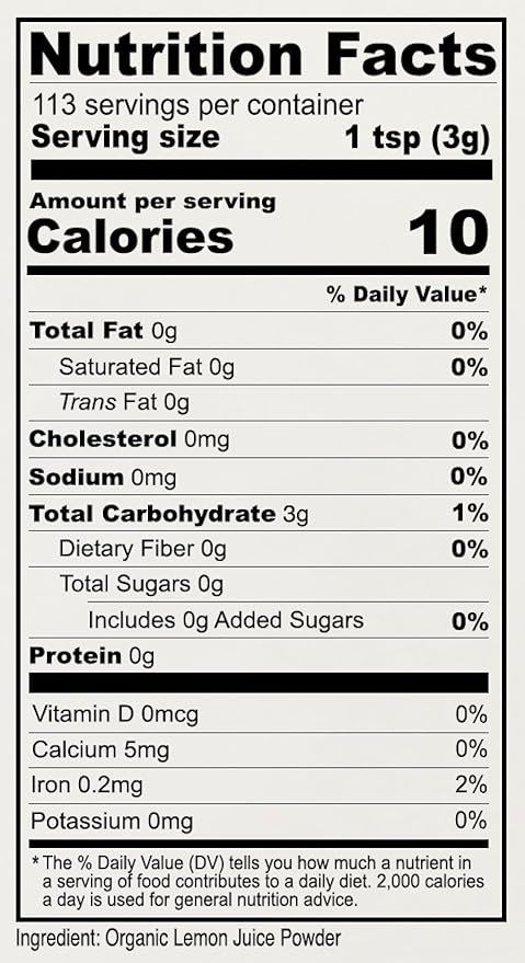 2 Anthony's Organic Lemon Juice Powder, 12 ounce, Freeze Dried, Cold Pressed, No Sugar Added, Gluten Free, Non GMO