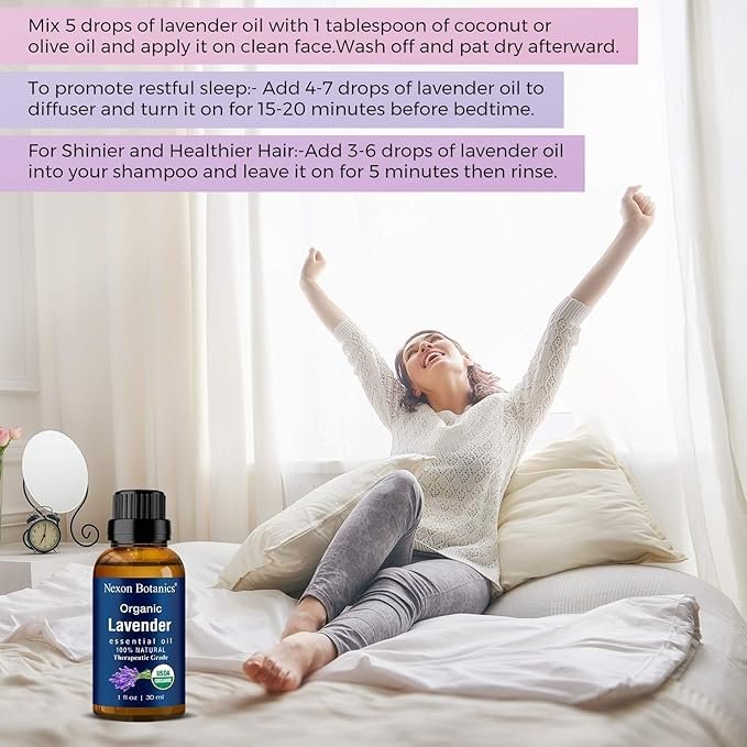 4 Nexon Botanics Lavender Essential Oil and Peppermint Essential Oil Bundle - Multiple Skin, Hair, and Personal Care Benefits - Great for Aromatherapy, Massage, Topical Use, and Diffusers