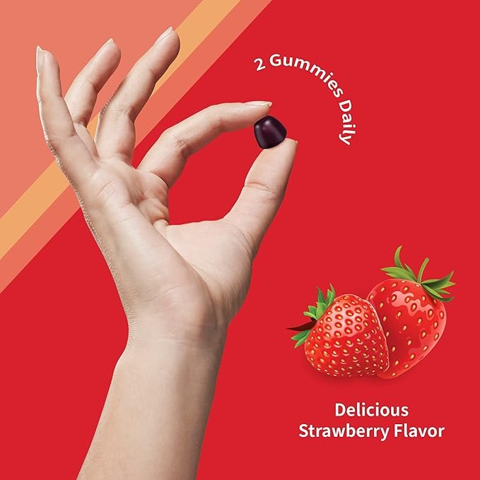 5 CoQ10 Gummies 150 mg, Coenzyme Q10 for Heart Health, Energy Production & Healthy Aging + Prebiotics & Probiotics for Digestion, Vitamin Code Non-GMO, Gluten-Free, 60 Strawberry Gummies, 30 Day Supply