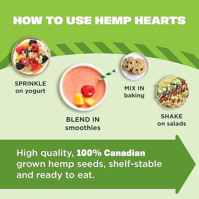 2 Organic Hemp Seeds, 18oz; 10g Plant Based Protein and 12g Omega 3 & 6 per Srv | smoothies, yogurt & salad | Non-GMO, Vegan, Keto, Paleo, Gluten Free| Manitoba Harvest