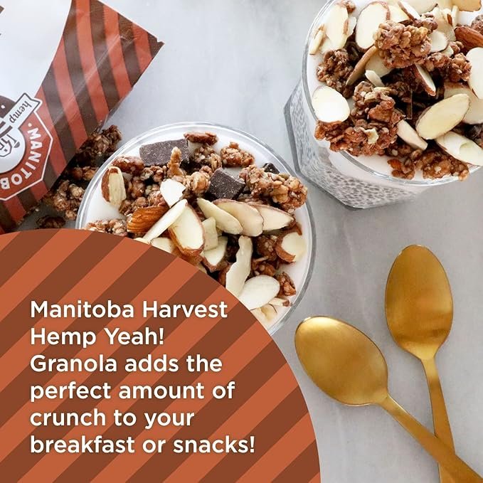 4 Manitoba Harvest Hemp Yeah! Granola, Dark Chocolate, 10oz, with 13 g of Protein, 3 g Omegas 3 & 6, 4 g of Fiber and less than 10 g Sugar Per Serving, Organic, Non-GMO, Packaging May Vary
