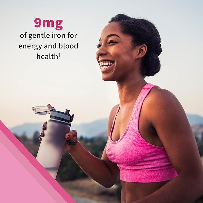 4 Women’s Multivitamin Gummy with Iron: Folate, Biotin, D3 & B12 for Hair, Skin & Nails + Probiotics for Immune Health & Digestion, Vitamin Code, Non-GMO, Gluten-Free, 90 Cherry Gummies, 30 Day Supply