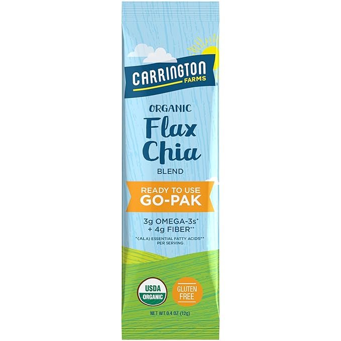 2 Carrington Farms Organic Flax Chia Paks, 5.08 oz 12 Packets (Pack of 6), Packaging May Vary