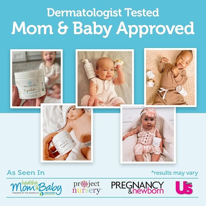 5 Era Organics Healing Ointment for Babies - USDA Certified Organic Natural Gentle Moisturizer for Sensitive Skin Prone To Baby Eczema, Cradle Cap (Infant Seborrheic Dermatitis), Rashes, Hives & More