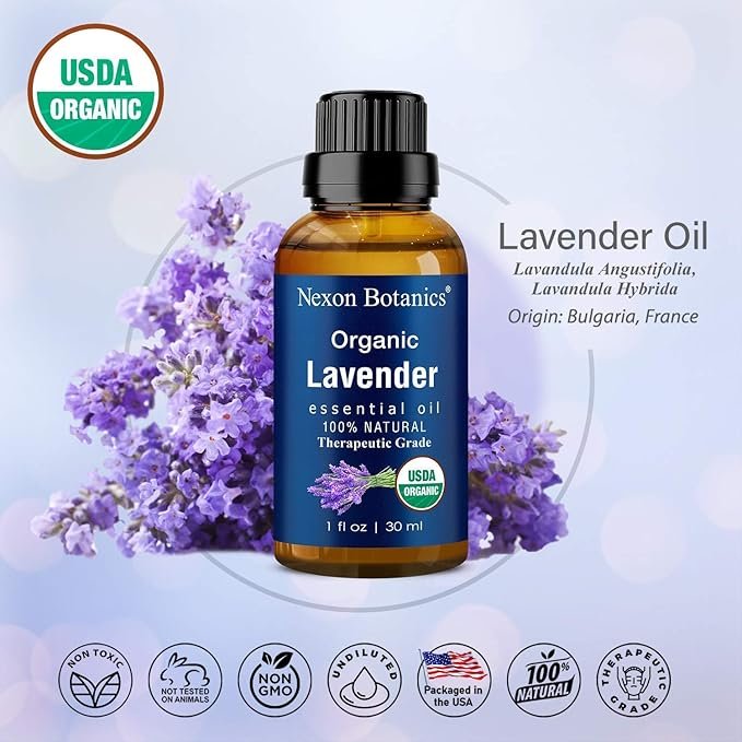 2 Nexon Botanics Lavender Essential Oil and Peppermint Essential Oil Bundle - Multiple Skin, Hair, and Personal Care Benefits - Great for Aromatherapy, Massage, Topical Use, and Diffusers
