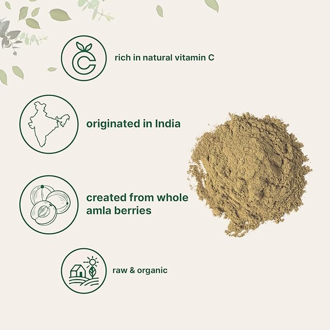 2 Organic Amla Powder (Amalaki) | 32oz, India Origin Gooseberry Powder | Rich in Vitamin C, Antioxidants, Supports Immune, Digestive & Skin Health, Non-GMO, Vegan & Keto Friendly