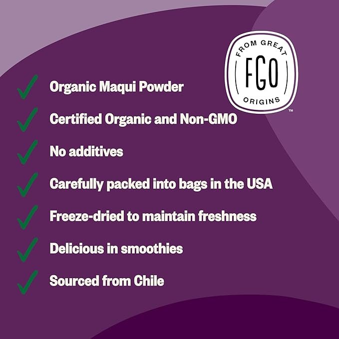 2 FGO Organic Maqui Powder, from Chile, 4oz, Packaging May Vary (Pack of 1)