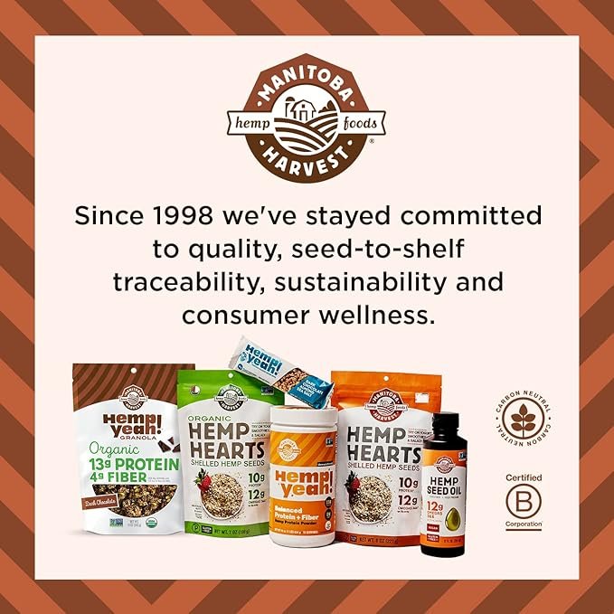 5 Manitoba Harvest Hemp Yeah! Granola, Dark Chocolate, 10oz, with 13 g of Protein, 3 g Omegas 3 & 6, 4 g of Fiber and less than 10 g Sugar Per Serving, Organic, Non-GMO, Packaging May Vary