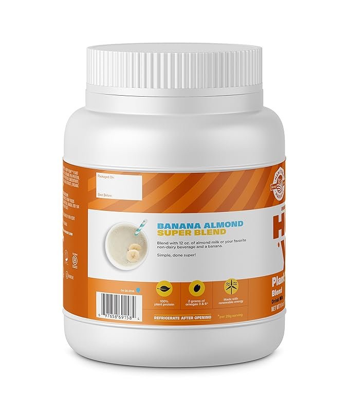 1 Manitoba Harvest Hemp Yeah! Organic Plant-Based Protein Powder with 20g of Complete Plant, 2g of Fiber & 2g Omegas 3&6, Non-GMO, Vegan, Unsweetened, 16 Oz, Packaging May Vary
