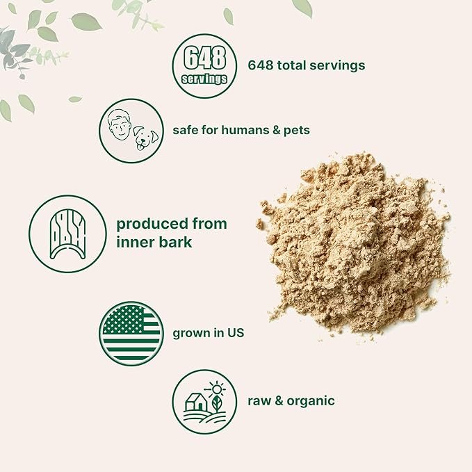 3 Micro Ingredients Sustainably US Grown, Organic Slippery Elm Bark Powder, 1 Pound (648 Servings), Helps Soothe The Throat and Coughing, No Irradiated, No Contaminated, No GMOs, Pet Friendly