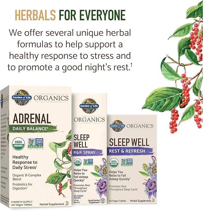 6 Garden of Life Organics Sleep Well R&R Spray (58 mL) Liquid - Relax & Rest, Green Tea Extract L-Theanine, Chamomile, Lemon Balm - Non-GMO Vegan & Gluten Free Herbal Supplements, 2 Fl Oz