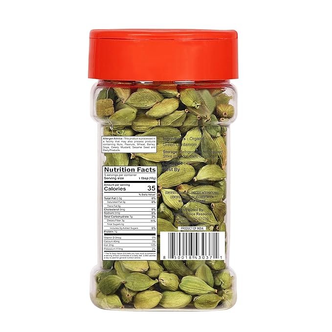 1 Organic Cardamom Pods | 2.01 oz - 57g | USDA Organic | Vegan | Non-GMO, All Natural Blend - 100% Raw from India, by SHOPOSR