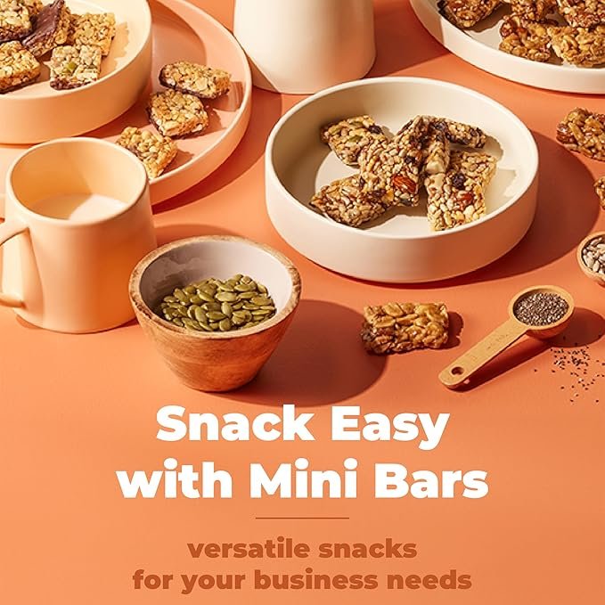 3 Yupik Organic Almond Mini Bars, 1 lb, Individually Wrapped, Healthy Snack On the Go, Nut Bars, Gluten-Free, All Organic Ingredients, Almonds, Peanuts, Flaxseeds, Sunflower Seeds, Raisins