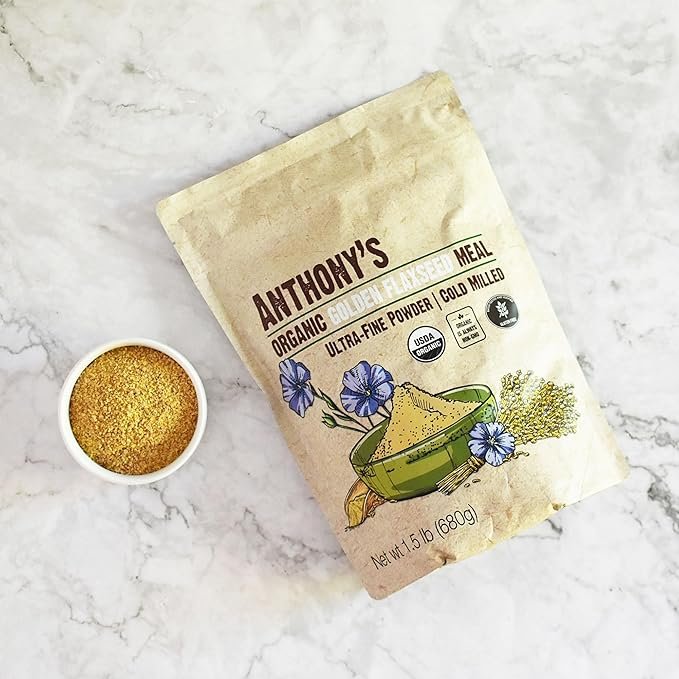 5 Anthony's Organic Golden Flaxseed Meal, 1.5 lb, Gluten Free, Non-GMO, Vegan
