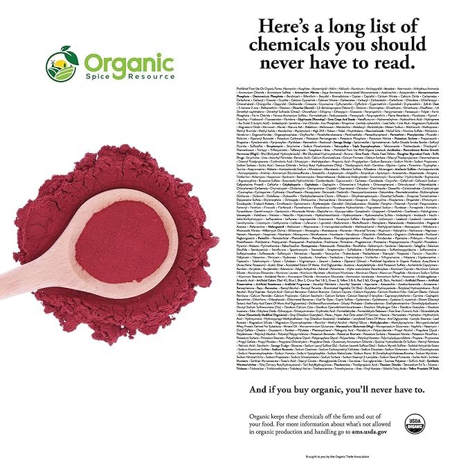5 Organic Beet Root Powder | 8 oz or 226g | USDA Organic Approved, Raw and Non GMO | Nitric Oxide Booster, Increases Stamina and Circulation | Vegan | 100% Raw from India, by SHOPOSR(8oz)