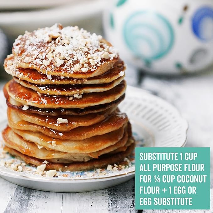 6 Viva Naturals Organic Coconut Flour (4 lbs) - Gluten Free Flour Substitute for Keto, Paleo and Vegan Baking, Low Fat and Fiber-Rich Coconut Baking Flour, Non-GMO, Unbleached and Unrefined, 1.81 kg