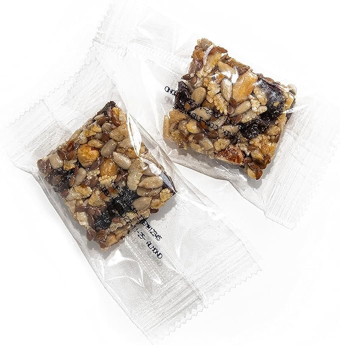 2 Yupik Organic Almond Mini Bars, 1 lb, Individually Wrapped, Healthy Snack On the Go, Nut Bars, Gluten-Free, All Organic Ingredients, Almonds, Peanuts, Flaxseeds, Sunflower Seeds, Raisins