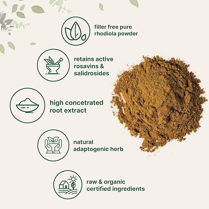 2 Micro Ingredients Organic Rhodiola Rosea Root Extract, 50g Powder | Adaptogenic Herb Based Supplement with Active Rosavins & Salidrosides | Supports Energy & Relaxation | No GMOs, Filler Free