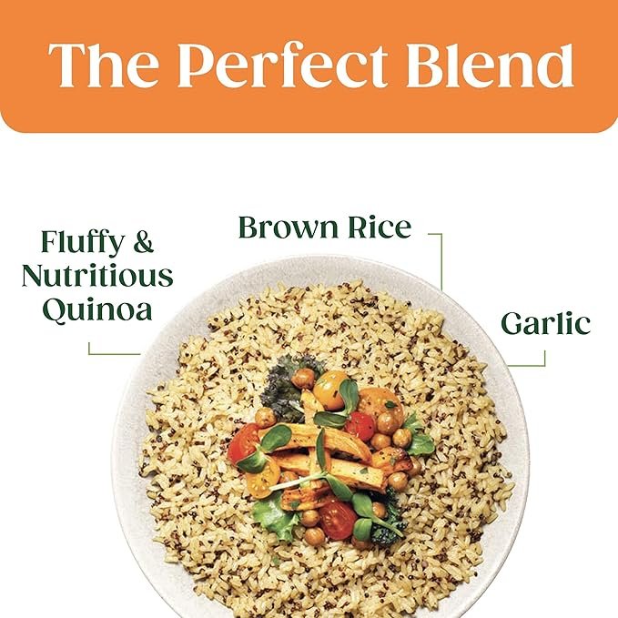 3 SEEDS OF CHANGE Organic Quinoa & Brown Rice with Garlic, Microwaveable Ready to Heat, 8.5 Ounce (Pack of 12)