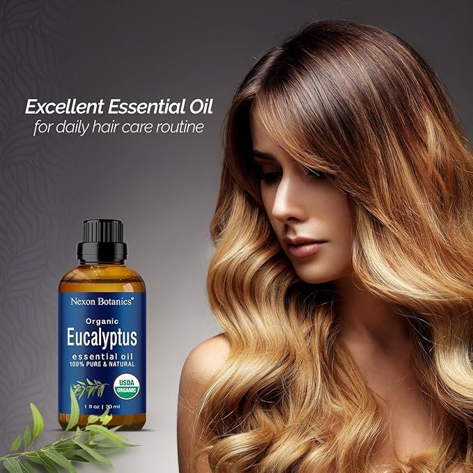 2 Organic Eucalyptus Essential Oil 30 ml - Pure Eucalyptus Essential Oil for Diffuser - Eucalyptus Oil Essential Oil for Sauna - Essential Oils Eucalyptus - Aceite de Eucalipto - Nexon Botanics