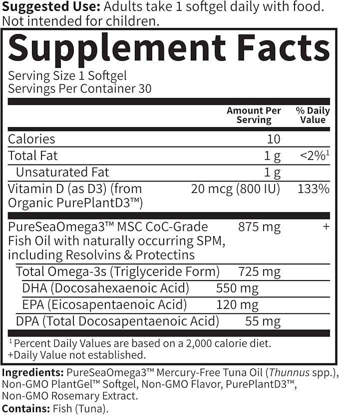 4 Garden of Life Dr. Formulated Prenatal DHA Fish Oil - 550mg DHA & DPA in Triglyceride Form 100% DV Vitamin D3, Single Source, Mercury Free Omega 3 DHA Supplements for Women's Health, 30 Softgels