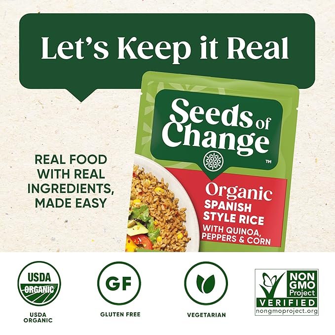 4 SEEDS OF CHANGE Organic Spanish Style Rice 8.5 Ounce (Pack of 12)