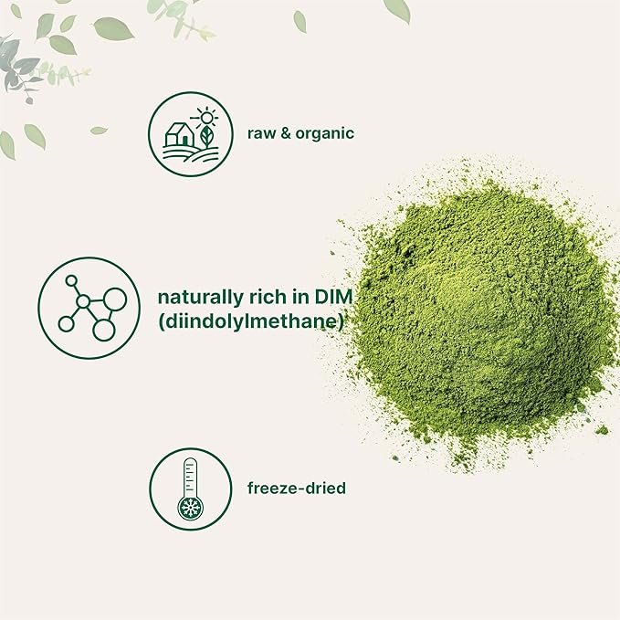 2 Organic Broccoli Powder, 1 Pound, Freeze Dried, Contains Natural DIM (Diindolylmethane), and Rich in Fiber and Immune Vitamin C, Green Superfood for Smoothie & Drinks, Vegan Friendly