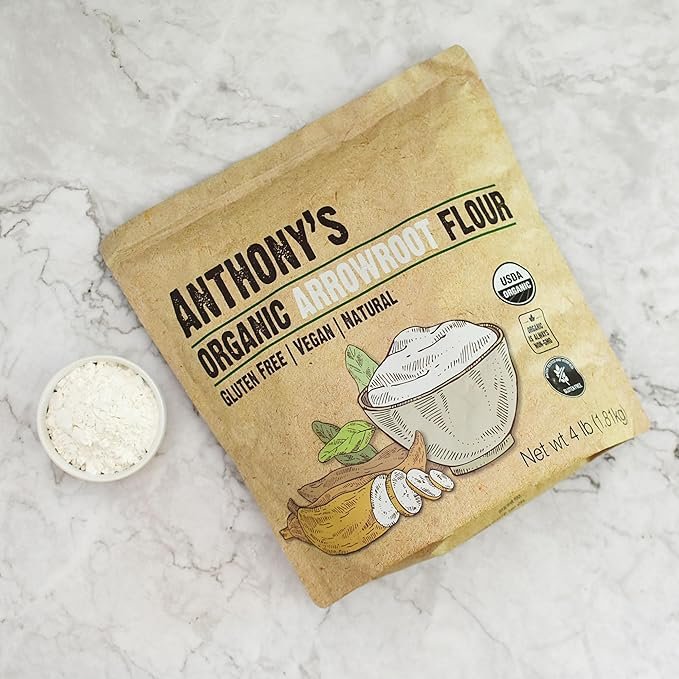 5 Anthony's Organic Arrowroot Flour, 4 lb, Batch Tested Gluten Free, Non GMO, Vegan