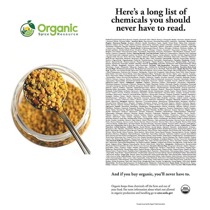 2 Organic Fenugreek Powder | 8 oz - 226g | USDA Organics and Non-GMO Verified Project Approved | Product of India | 100% Raw and Natural | Resealable Kraft Bag by SHOPOSR