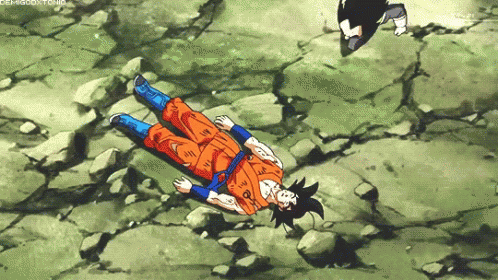 Goku defeated by Vegeta