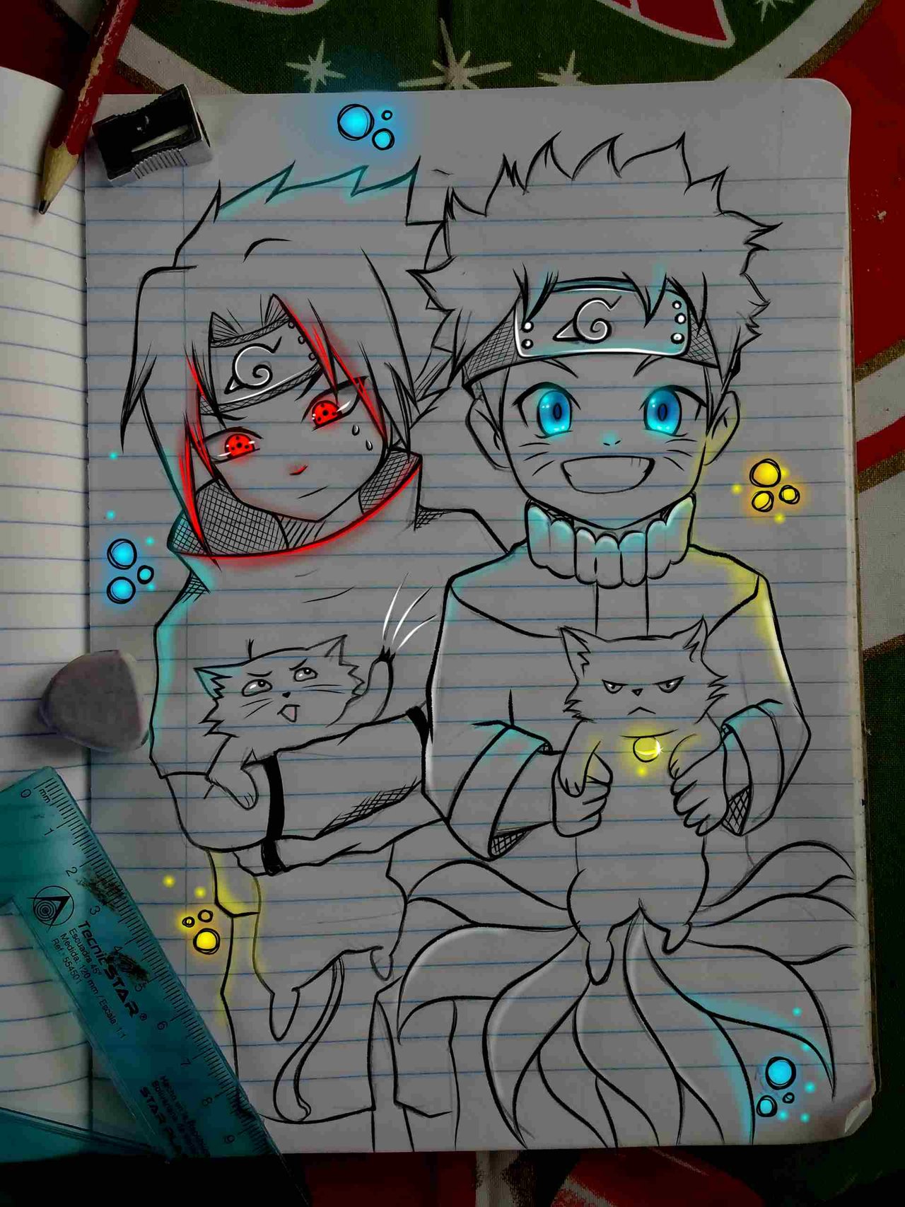 Drawing / Dibujo de Naruto y Sasuke. | PeakD