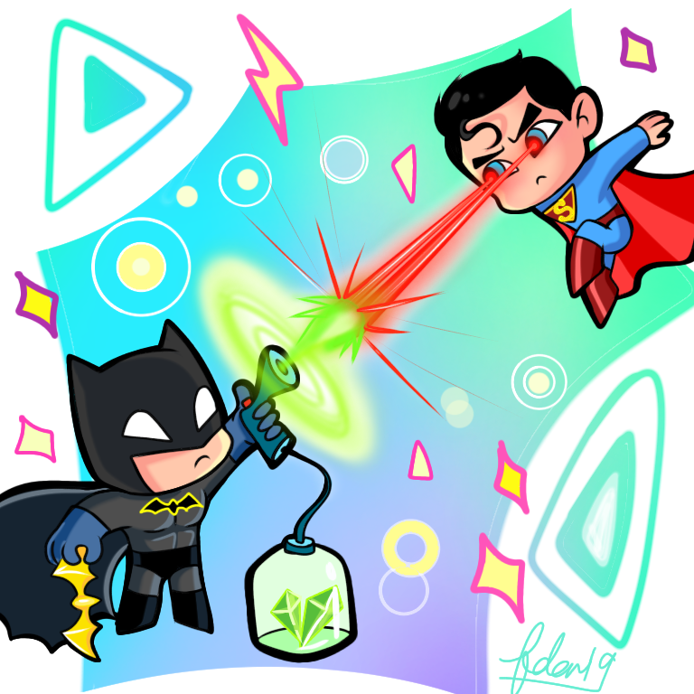 Drawing: Superman VS Batman Versión Kawaii | PeakD