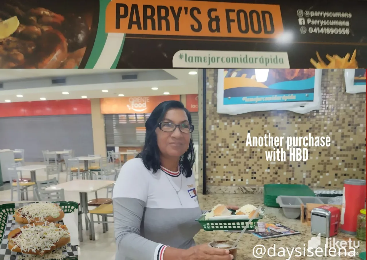 Enjoying some delicious hot dogs paid for with HBD // (Eng/Esp)