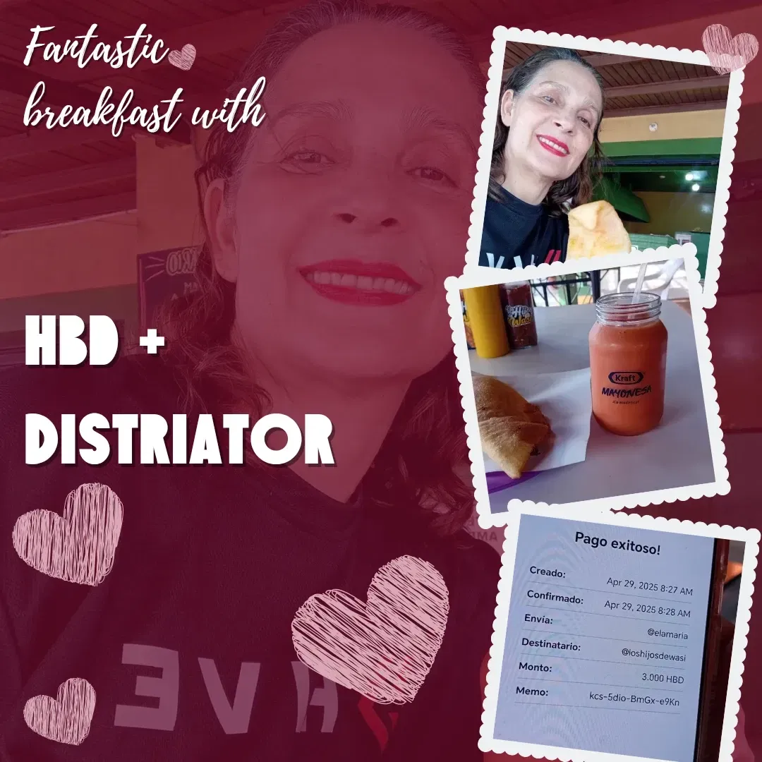  ✨️🥳❤️Fantastic breakfast with hbd and distriator at the @hijosdewasi❤️🥳✨️.[Eng[Esp]