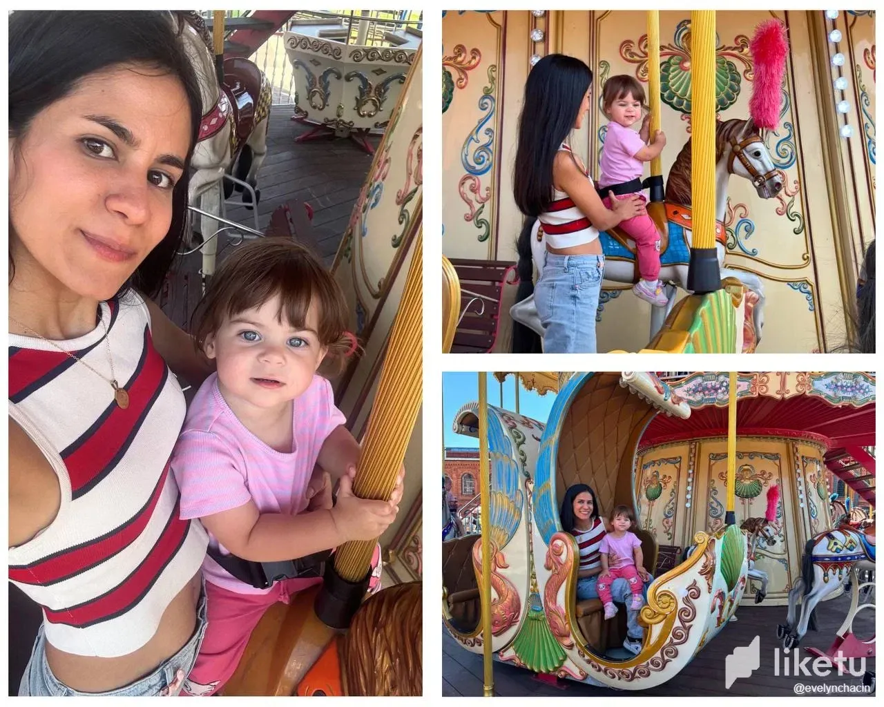 Olivia disfrutó su primer carrusel [ESP/ENG]