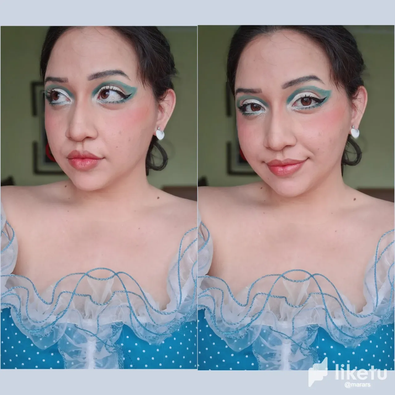 [ESP/ENG] 🩵60s blue princess makeup💫  