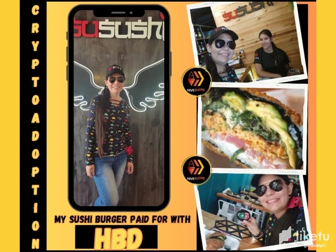  [Eng-Esp] My Sushi Burger paid for with HBD!🍣✨ Cryptoadoption in Sucre! 🔥