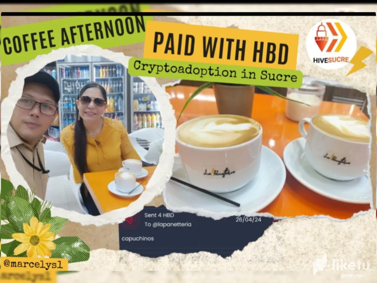  [Eng-Esp]  Coffee afternoon paid with HBD!!! ☕✨ Cryptoadoption in Sucre! ❤️‍🔥