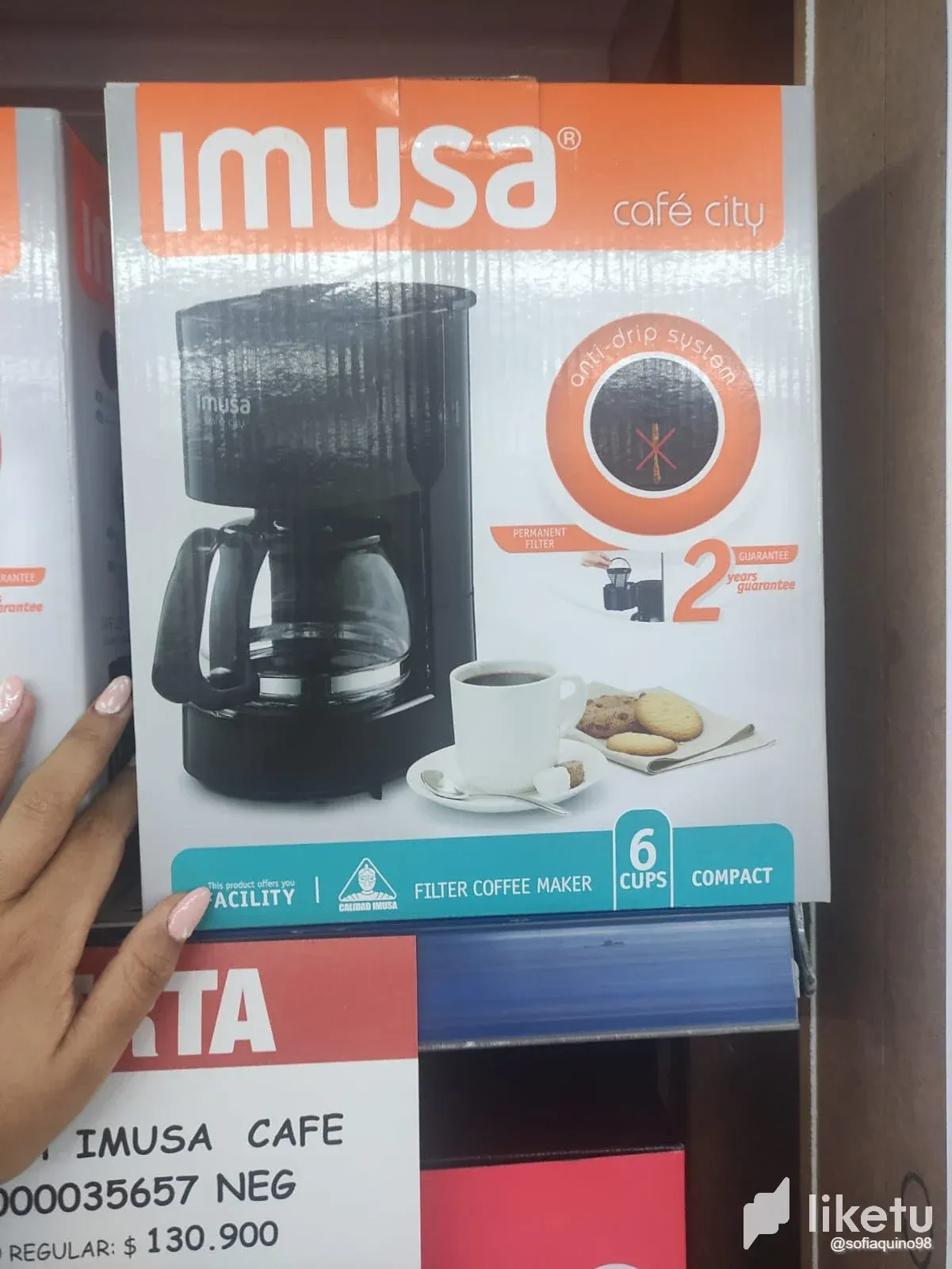 Cafetera Imusa City de 6 Tazas