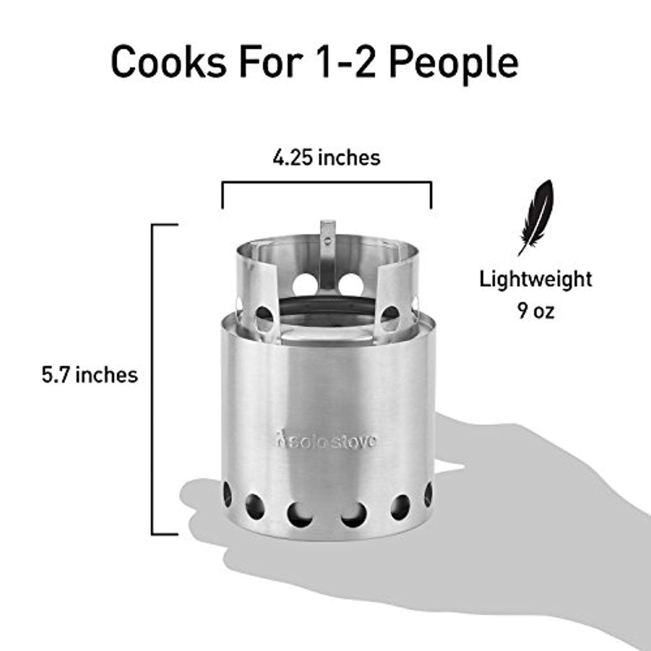 2 Solo Stove Lite - Portable Camping Hiking and Survival Stove | Powerful Efficient Wood Burning and Low Smoke | Gassification Rocket Stove for Quick Boil | Compact 4.2 Inches and Lightweight 9 Ounces