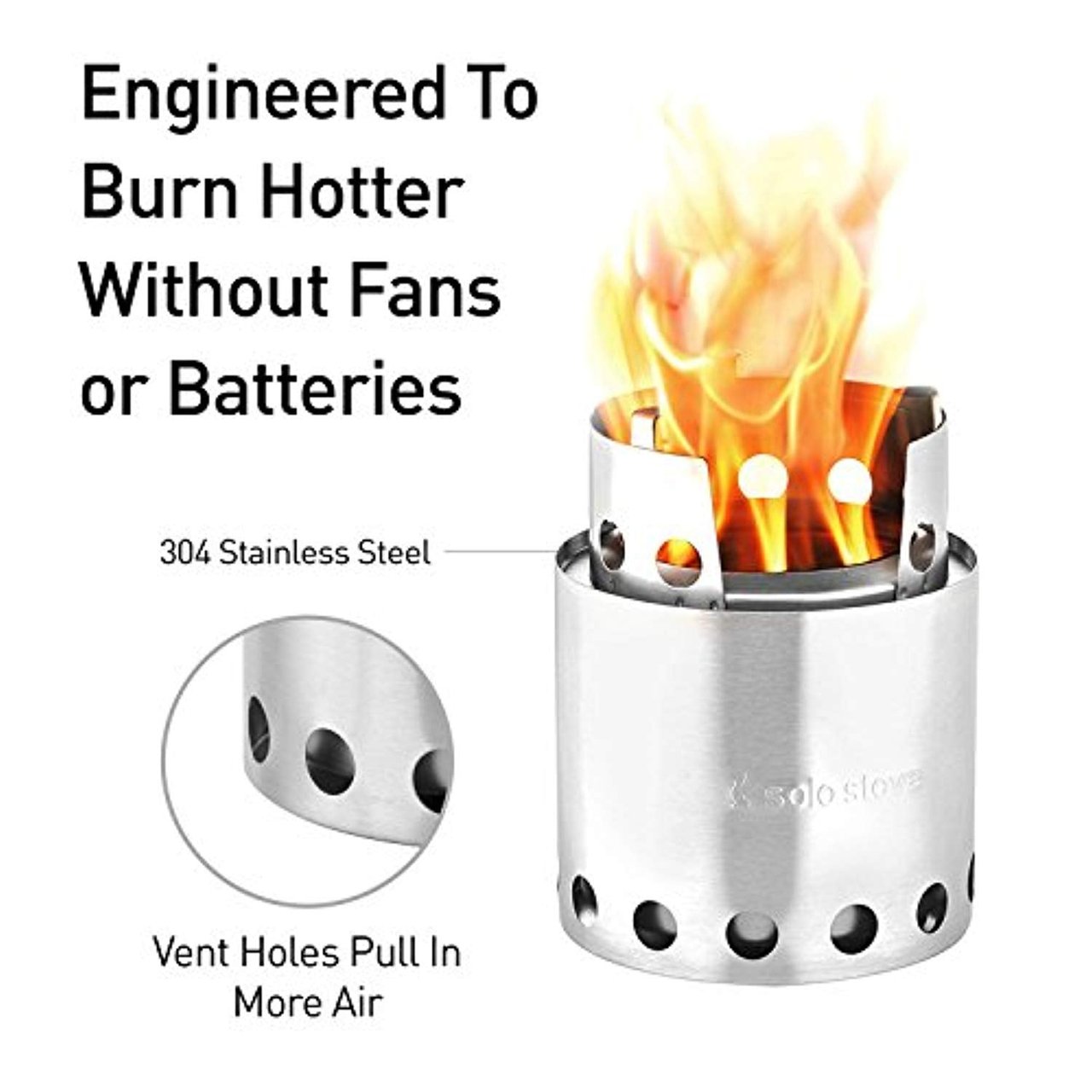 1 Solo Stove Lite - Portable Camping Hiking and Survival Stove | Powerful Efficient Wood Burning and Low Smoke | Gassification Rocket Stove for Quick Boil | Compact 4.2 Inches and Lightweight 9 Ounces